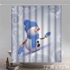 funny snowman waterproof kitchen shower curtains